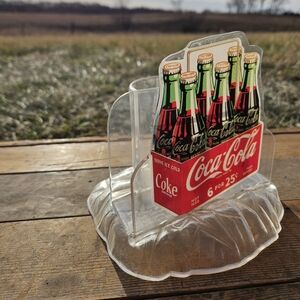 vintage 1995 Coca-Cola napkin and straw holder